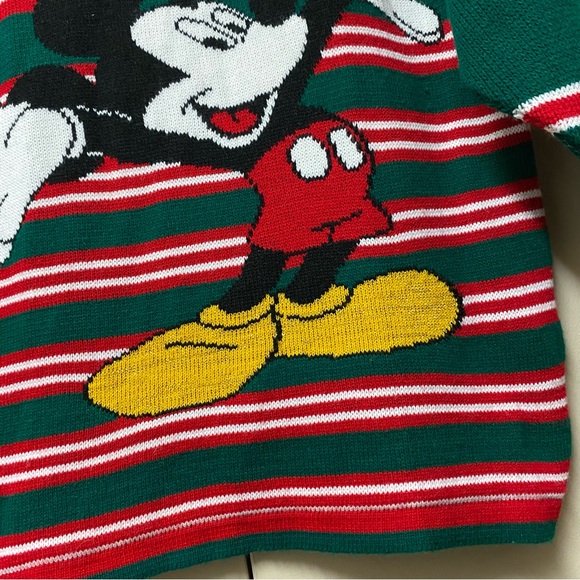 Vintage Disney Mickey Mouse Knit Sweater Mickey & Co Adult Size Medium 90s Xmas - Picture 3 of 6